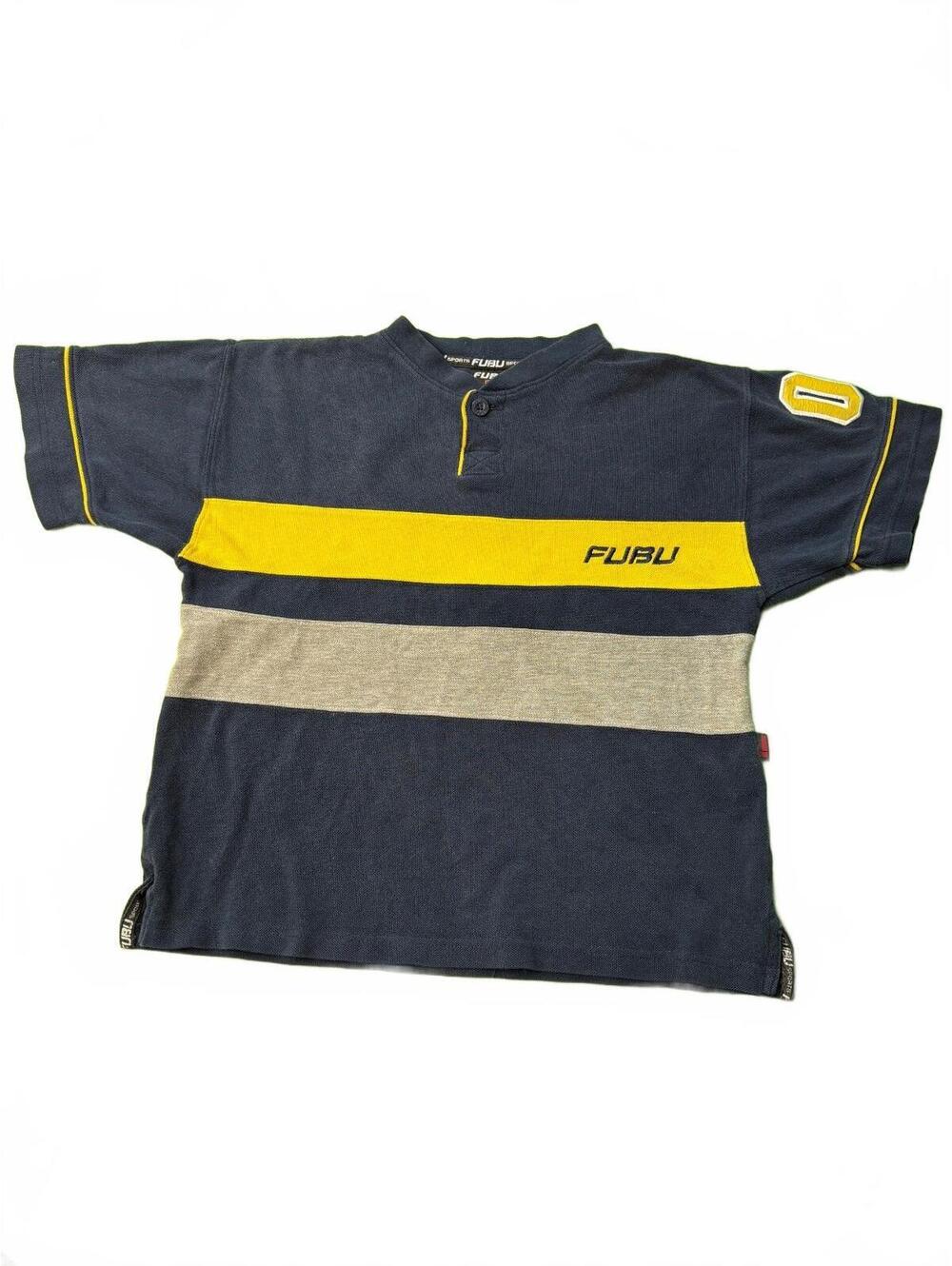 Vintage Y2K FUBU Sports Polo Boys 8/10 Navy 05 Hip Hop